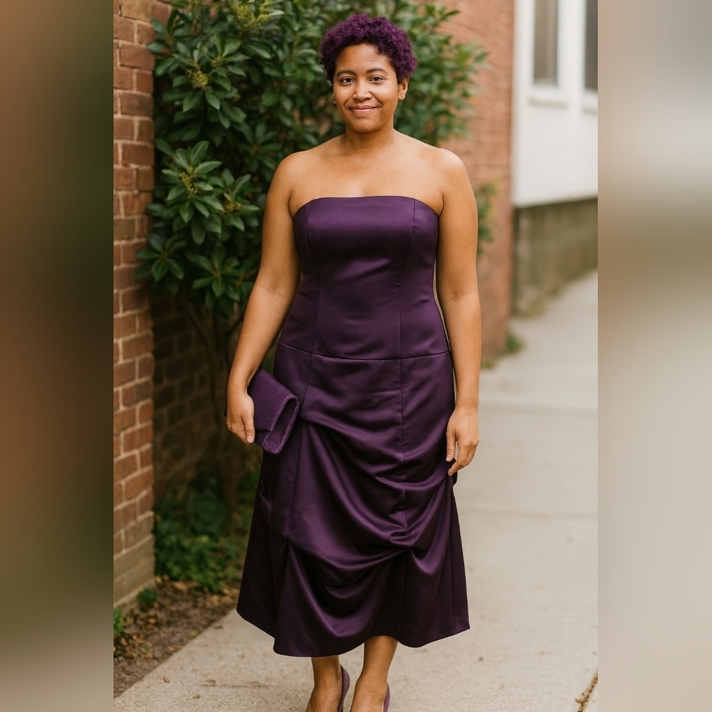 Source Unknown Deep Purple Strapless Dress